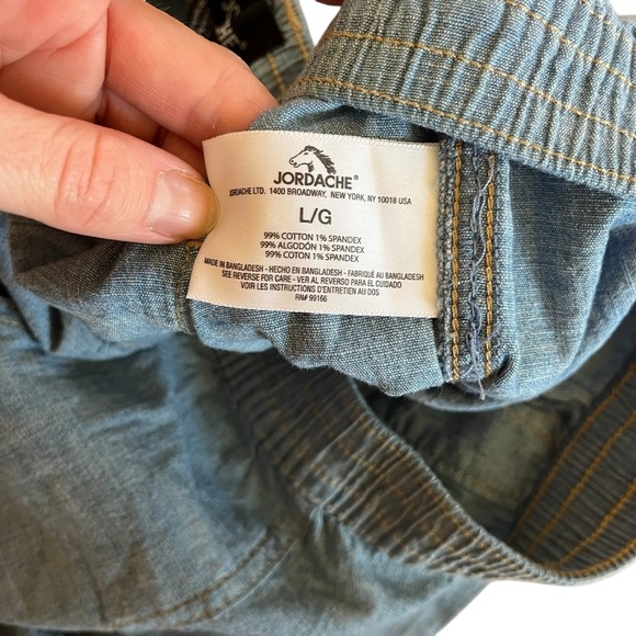 Jordache Casual Blue chambray soft lightweight cotton Shorts women’s large - Picture 5 of 9